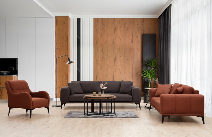 Atelier Del Sofa Kenzo 3 Sofá de 3 Plazas Gris